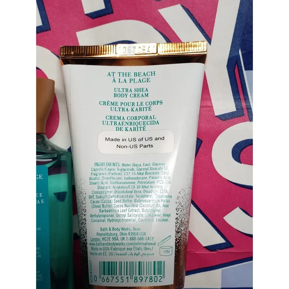 BBW At The Beach Moisture Body Lotion, Shower Gel Travel & Ultra Shea Body Cream